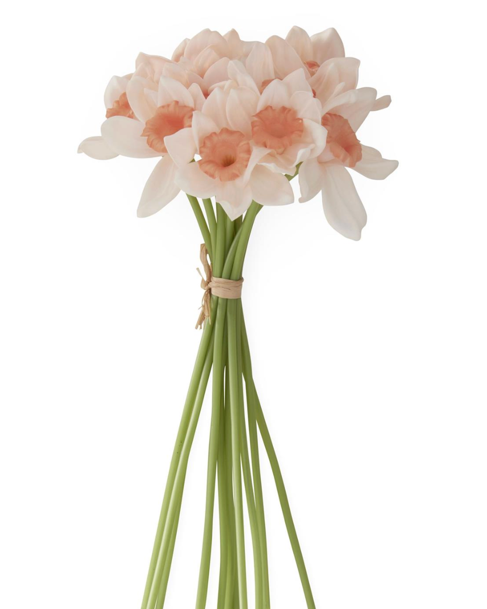 12 stem bundle peach daffodils real touch