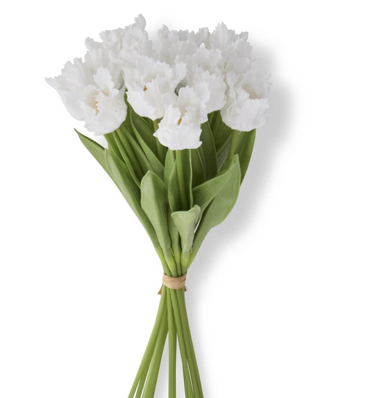 White Real touch parrot tulip bundle