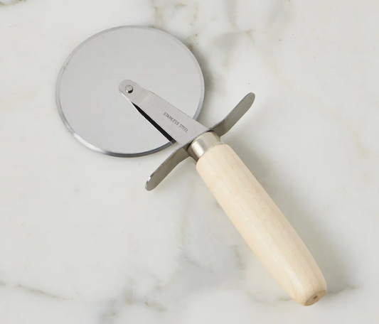 Wooden handled pizza cutter