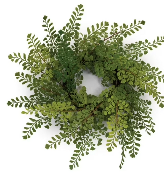 15” Maiden hair fern wreath