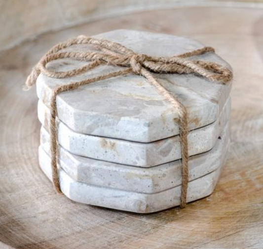 Beige marble Octagon Coasters