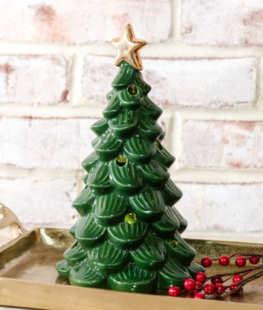 7.25" LED Green Tree with Star