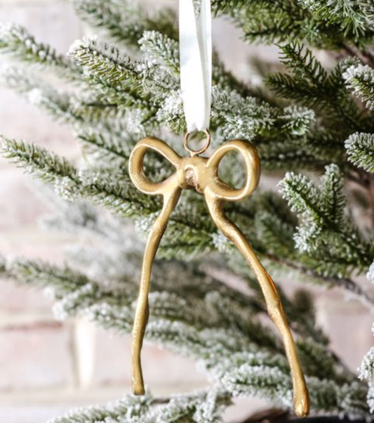 5" Gold Hanging Ribbon Ornament