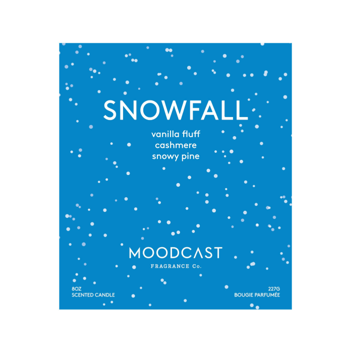 Moodcast Fragrance Co. - Coconut Wax Candle - Snowfall - 8 oz Glass Jar