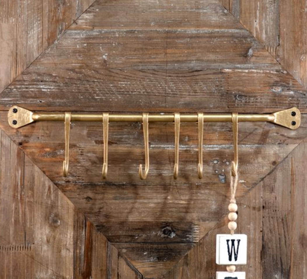 20" Gold Iron Wall Hook