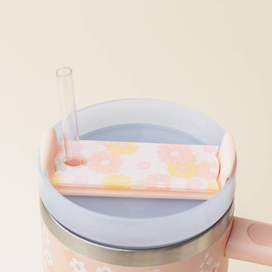 The Darling Effect - Tumbler Lid Tag-Daisy Craze Peach
