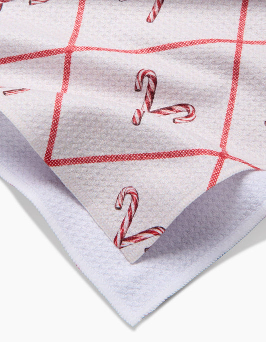 Geometry - Festive Candy Canes Tea Towel