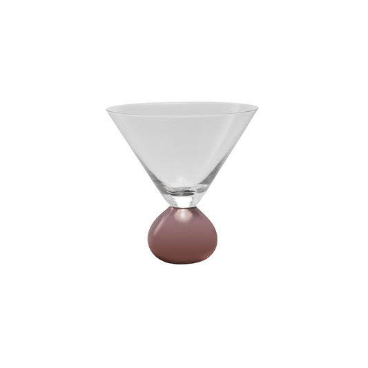 12 oz. Martini Glass with Pink Electroplated Ball Stem