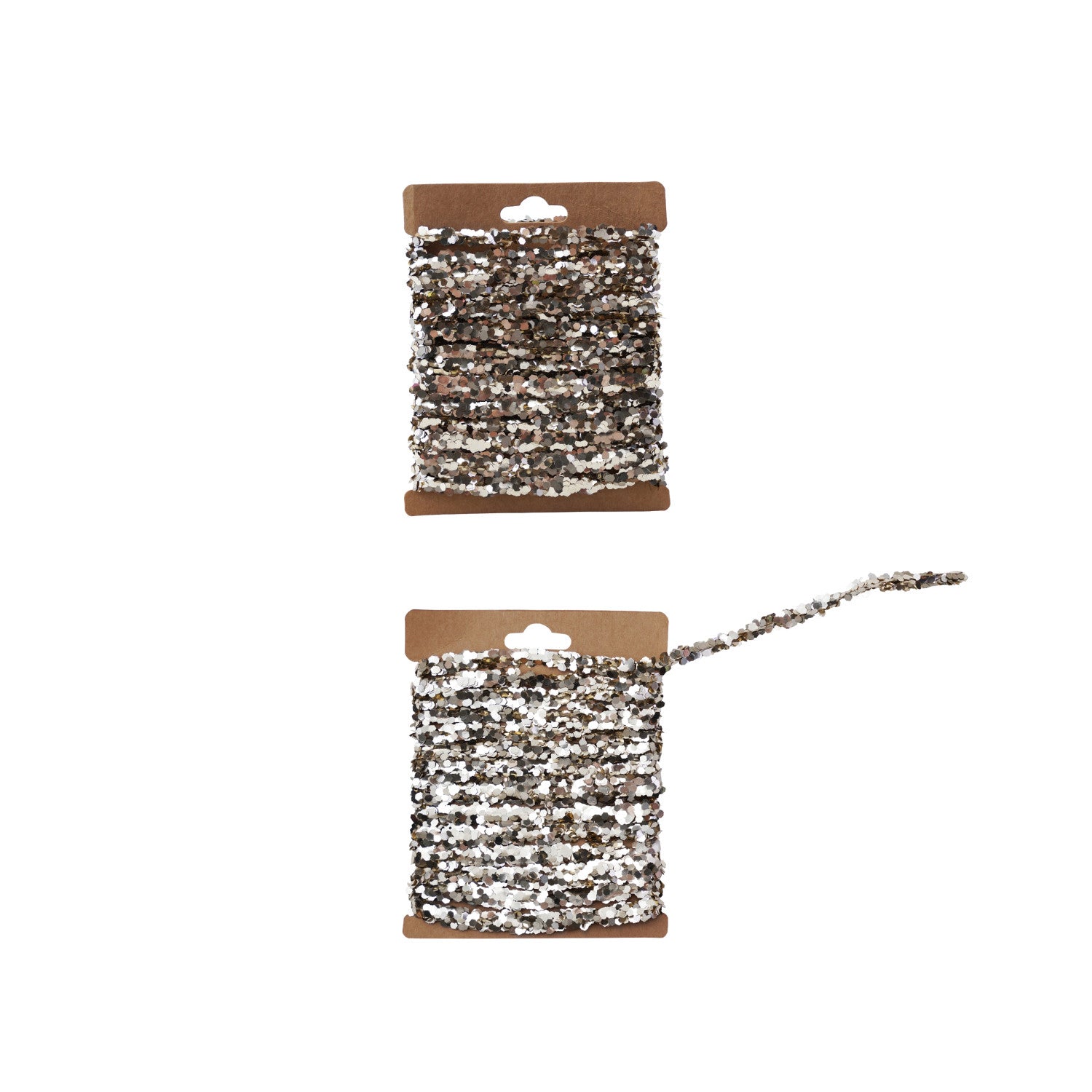 120"L String Glitter Garland on Kraft Card, Champagne Finish