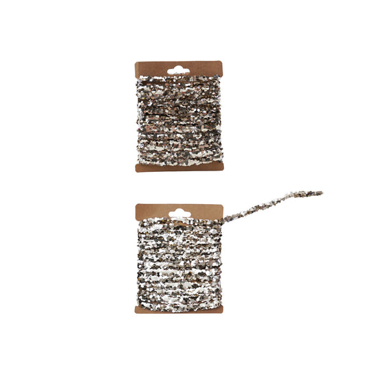120"L String Glitter Garland on Kraft Card, Champagne Finish