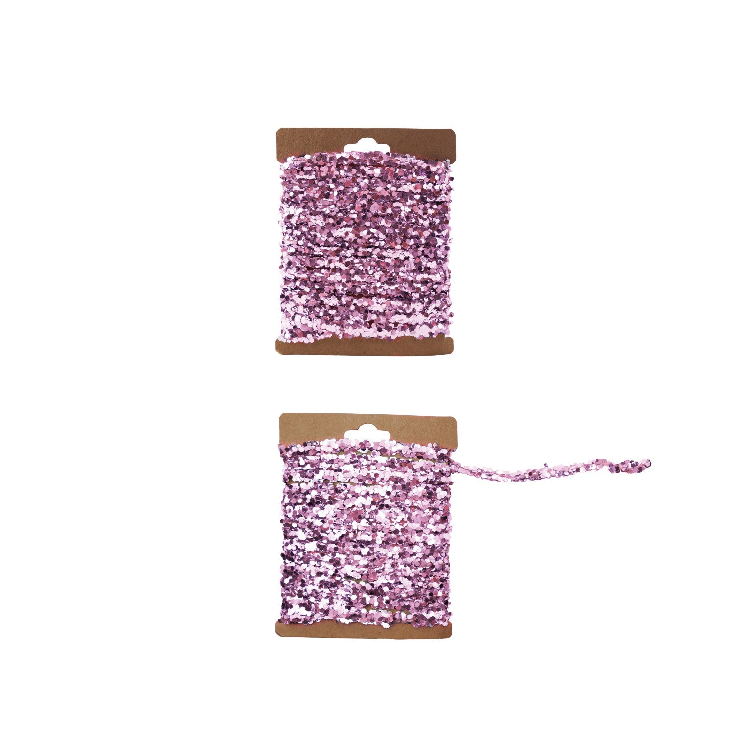 120"L String Glitter Garland on Kraft Card, Pink