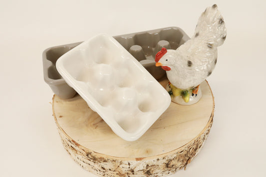 Ceramic Egg Carton- White