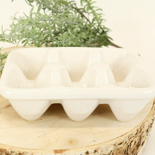 Ceramic Egg Carton- White