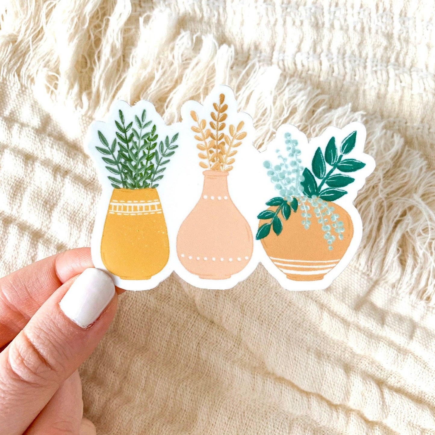 Elyse Breanne Design - 3 Terra Cotta Planters Sticker, 3x3in.