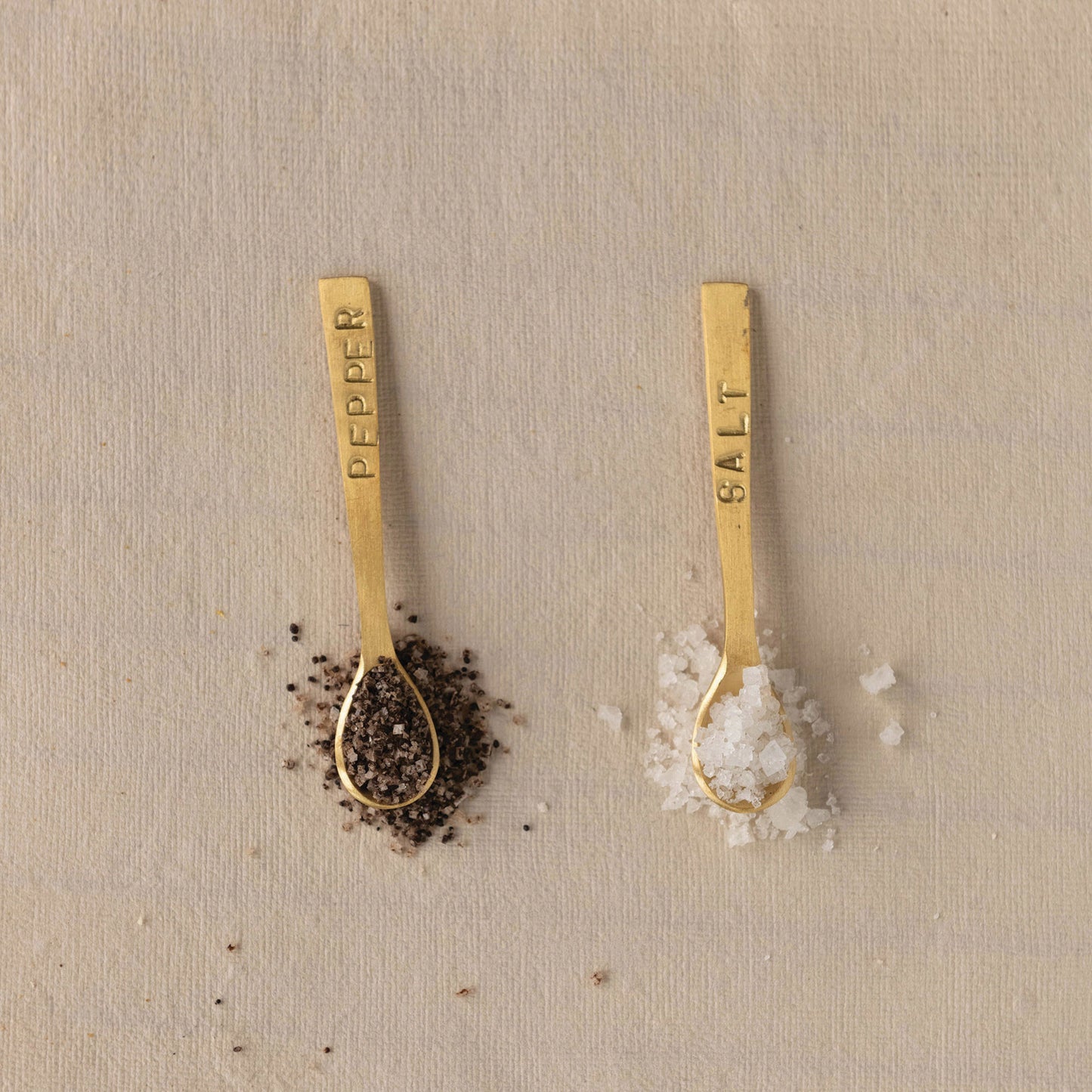 Gold Salt and Pepper Spoon Set