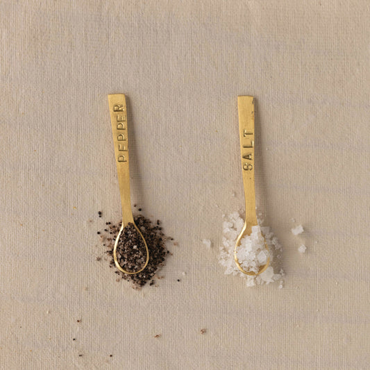 Gold Salt and Pepper Spoon Set