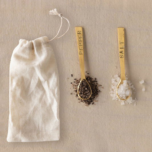 Gold Salt and Pepper Spoon Set