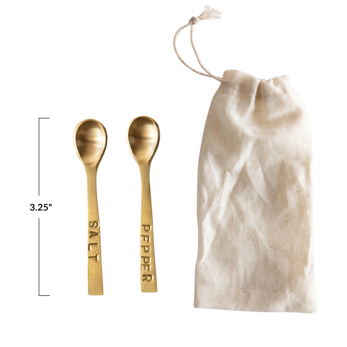 Gold Salt and Pepper Spoon Set