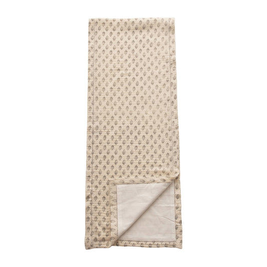 Cotton Cream Wildflower Table Runner