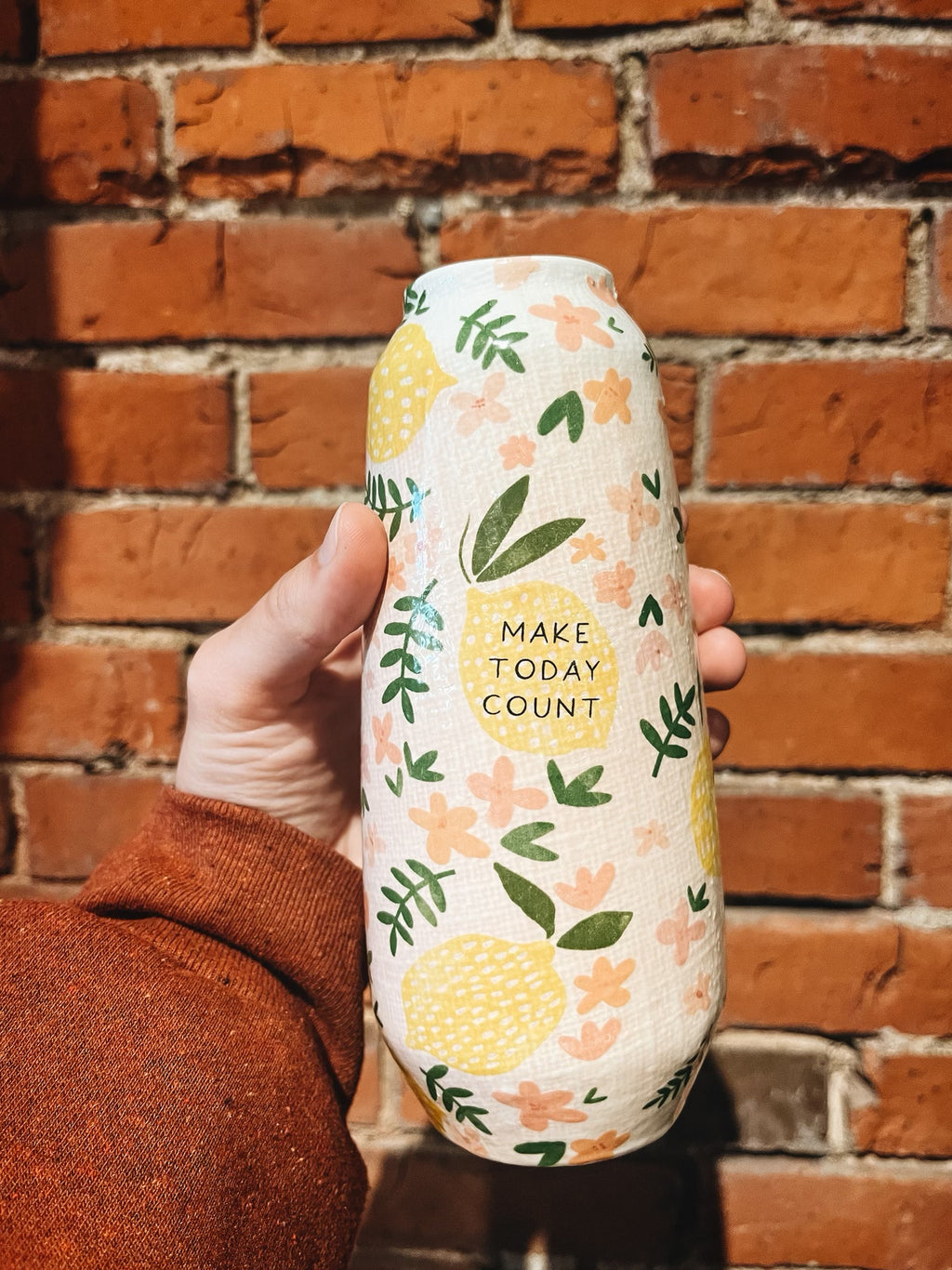 Lemons Make Today Count - Ceramic Bud Vase