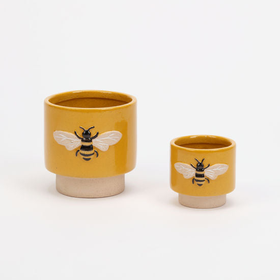 Yellow Bumble Bee Pots