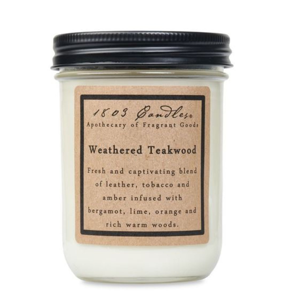 Weathered Teakwood - 14 oz jar candle