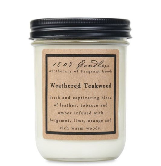 Weathered Teakwood - 14 oz jar candle