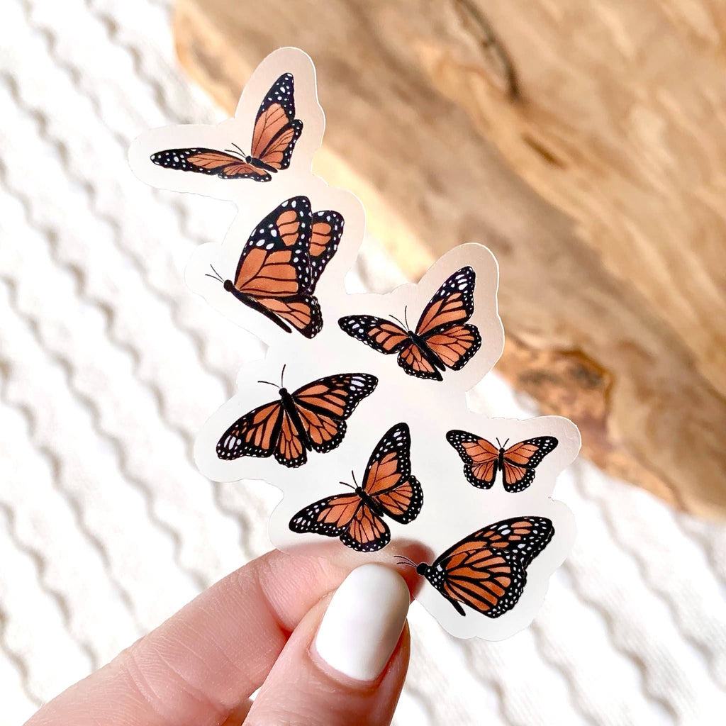 Flying Butterflies Sticker, 3.25x2 in.
