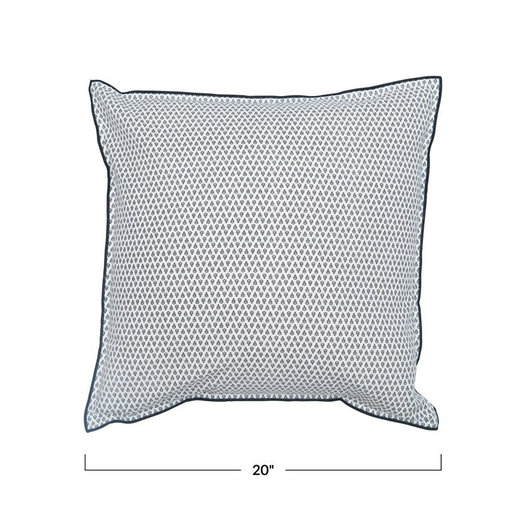 Black and White Floral Pillow