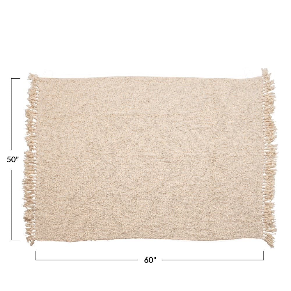 Cream Cotton Boucle Throw
