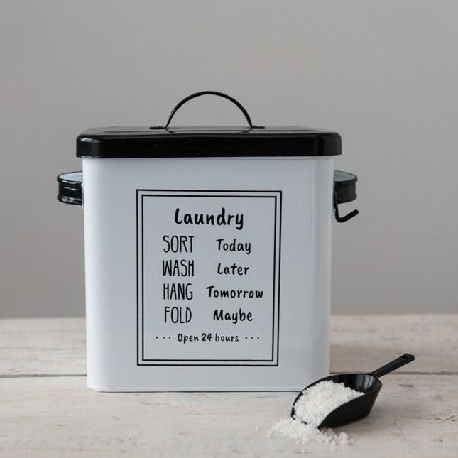 Metal Laundry Soap Container With Scoop