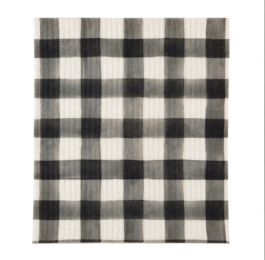 Swedish Dishcloth - Black Plaid