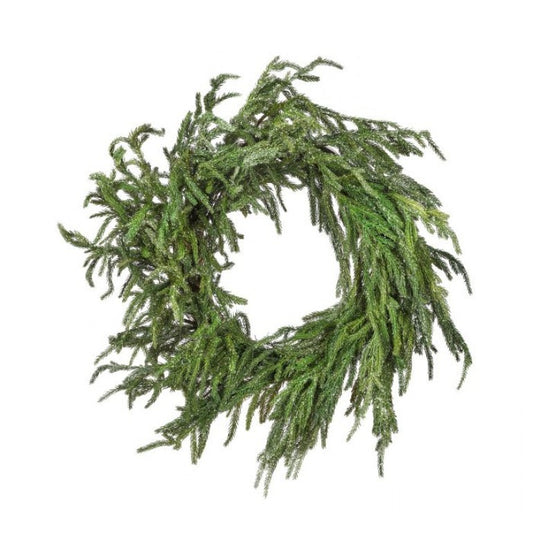 24" ICED GARDEN NORFOLK PINE WREATH