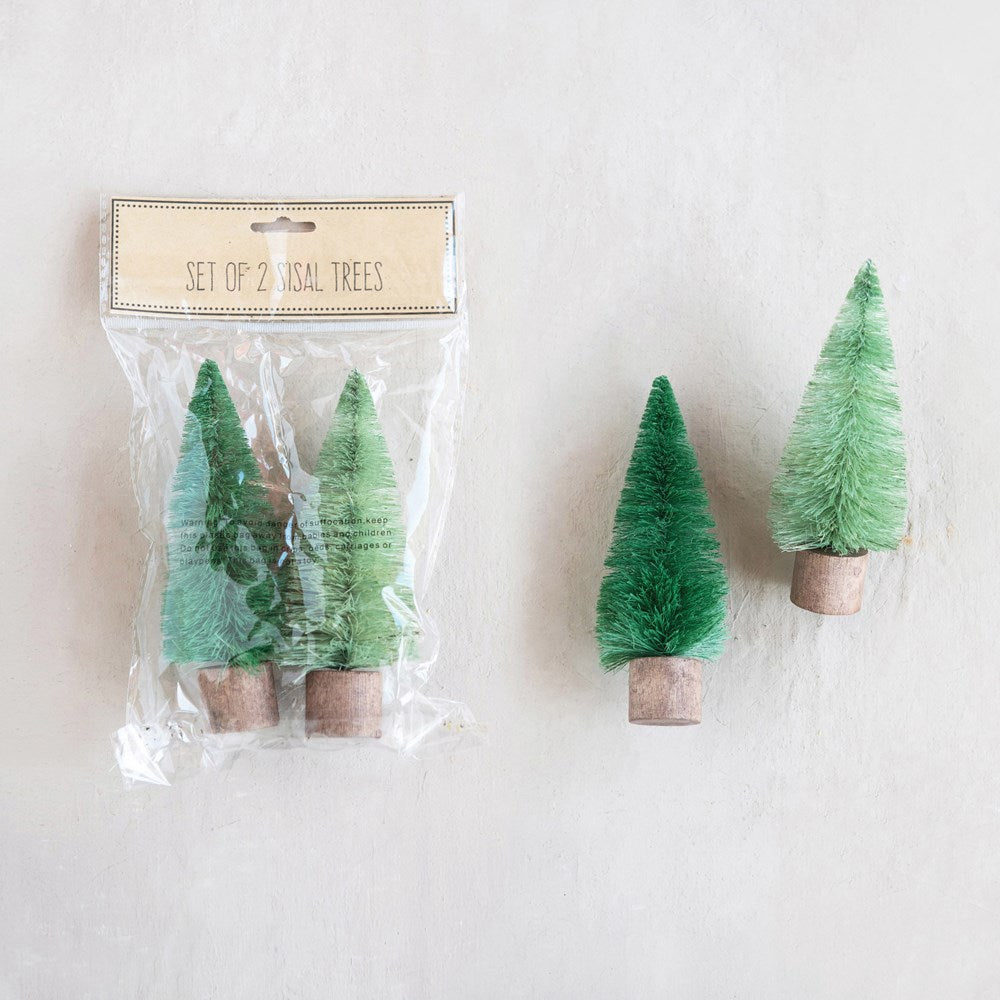 Green Sisal Trees - Set of 2