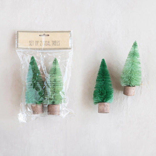 Green Sisal Trees - Set of 2