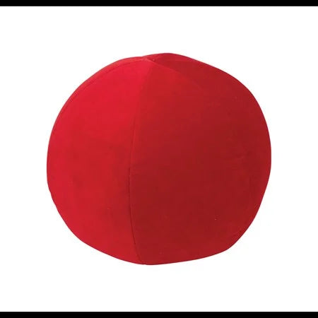 10" Cotton Velvet Orb Pillow, Red