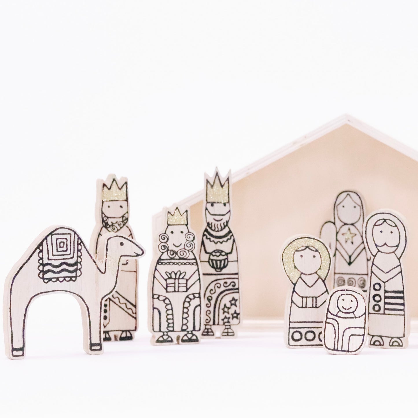 Wood Nativity Scene