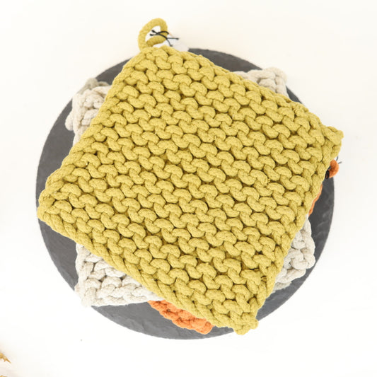 Cotton Crocheted Pot Holder - 4 colors