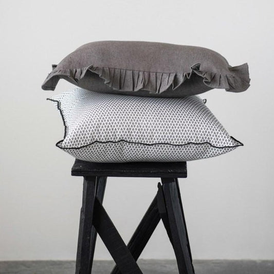Black and White Floral Pillow