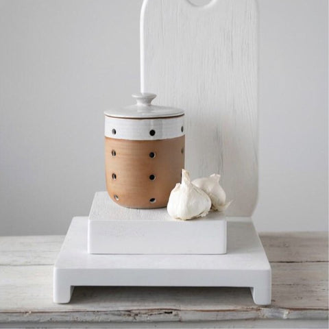 Footed White Pedestal With Handles