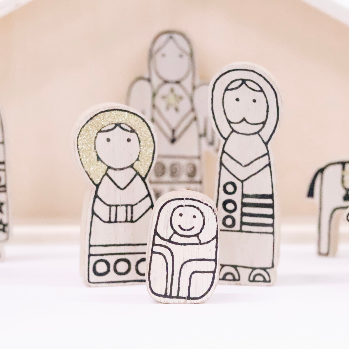 Wood Nativity Scene