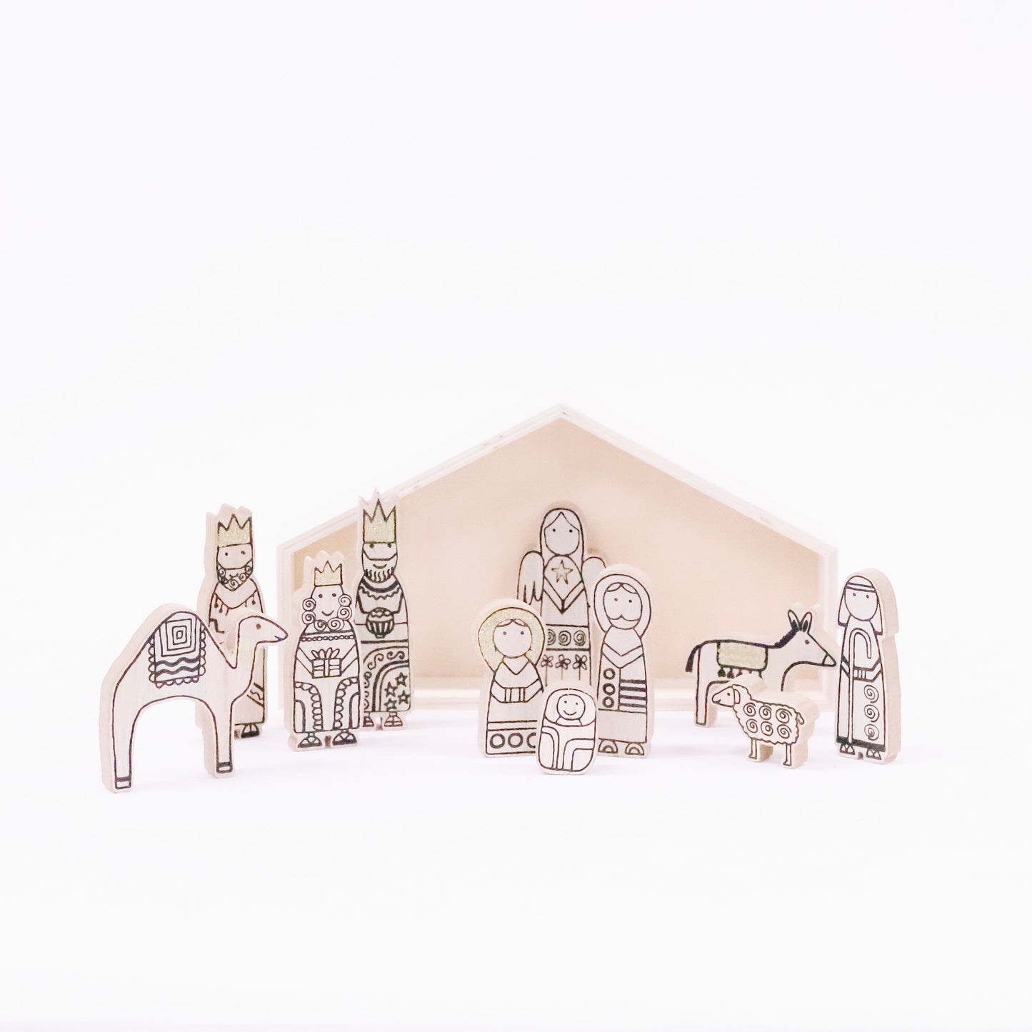 Wood Nativity Scene