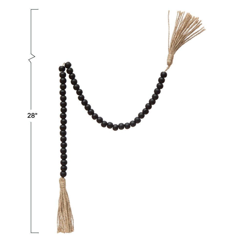 Black Tassel Bead Garland