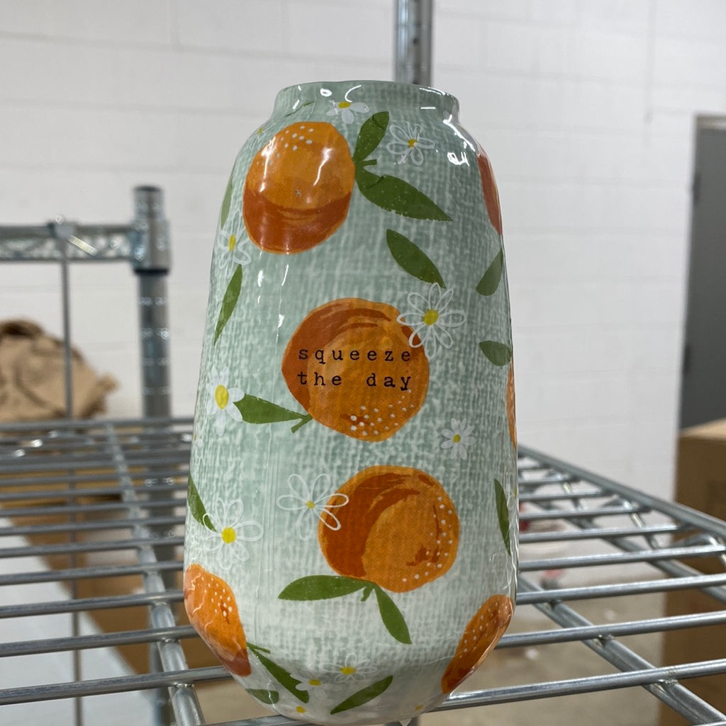 Oranges Squeeze the Day - Ceramic Bud Vase