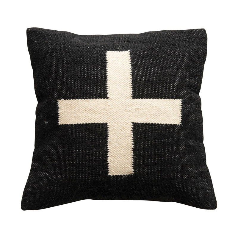 Black Swiss Cross Pillow