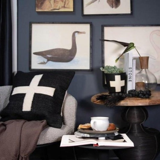 Black Swiss Cross Pillow