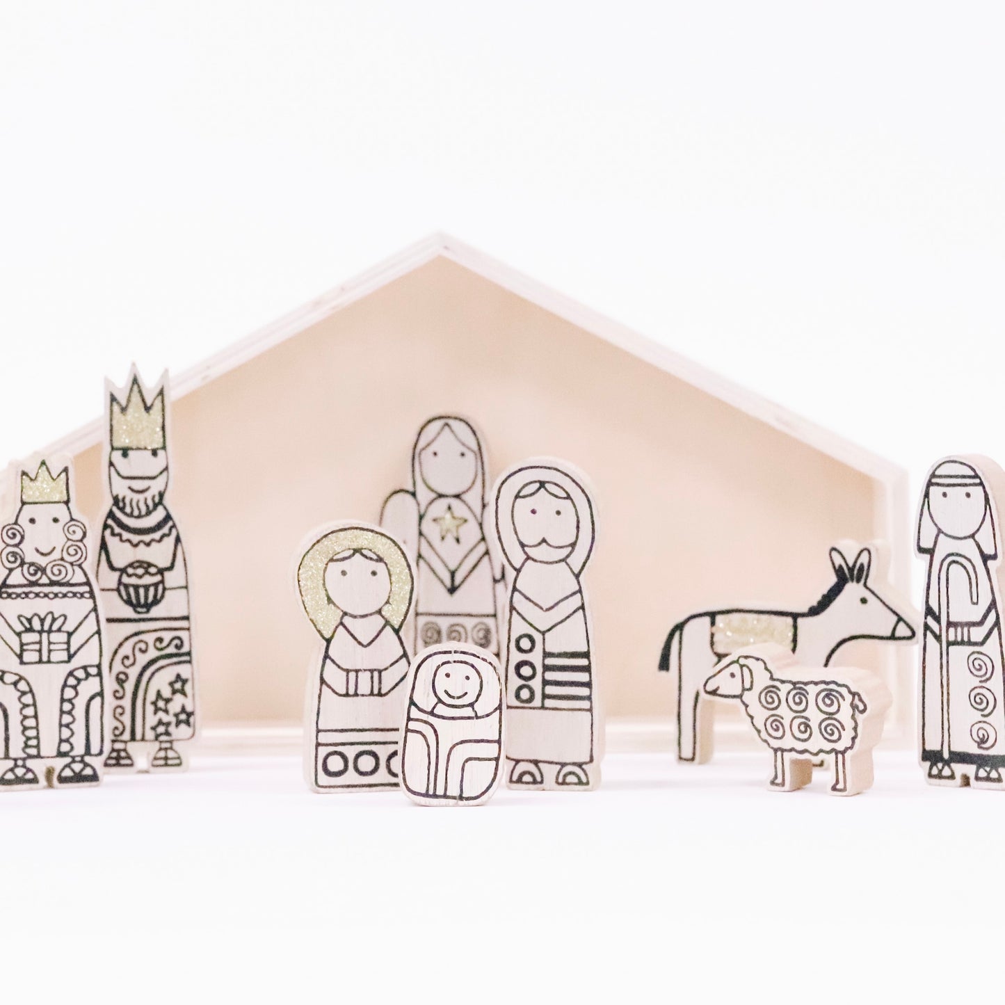 Wood Nativity Scene