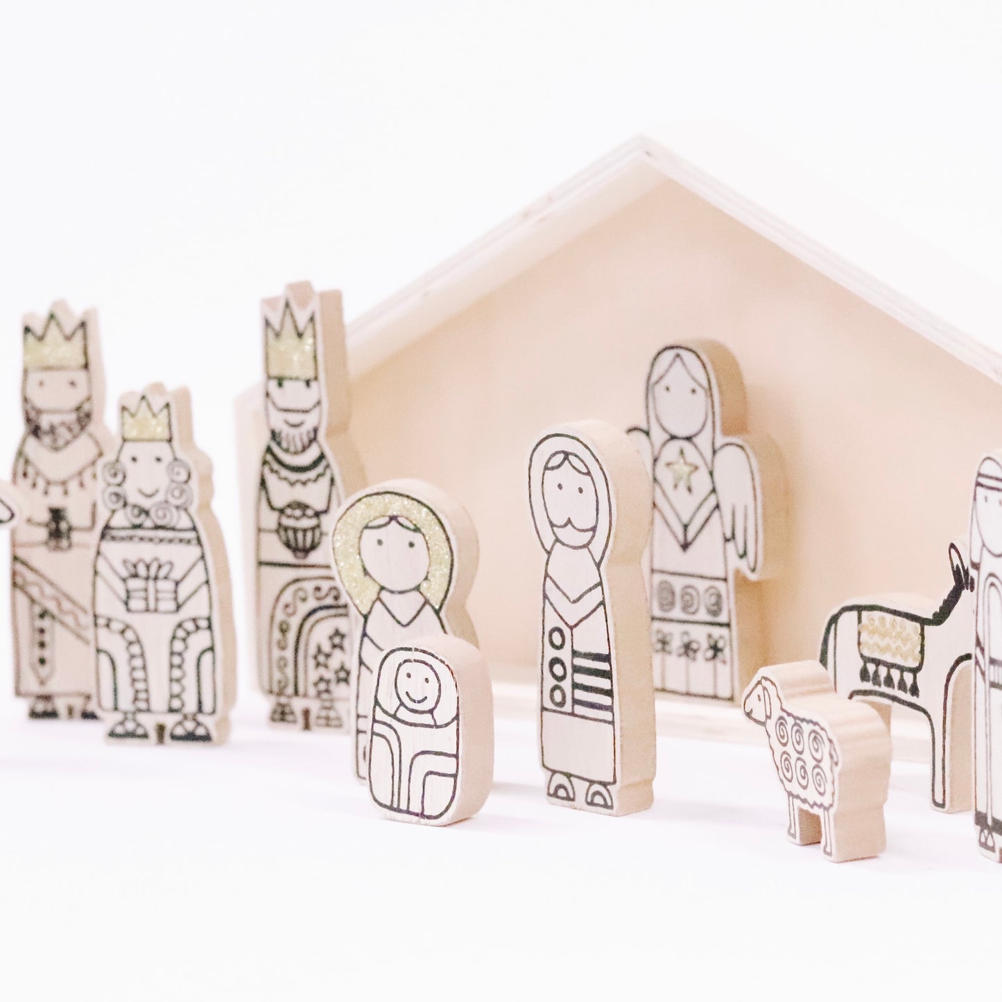 Wood Nativity Scene