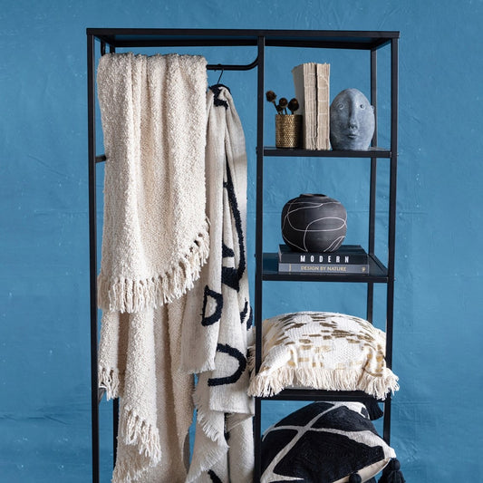 Cream Cotton Boucle Throw